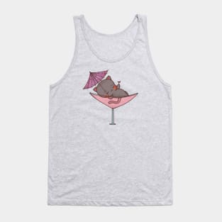 Chilling Drink Cat Tank Top